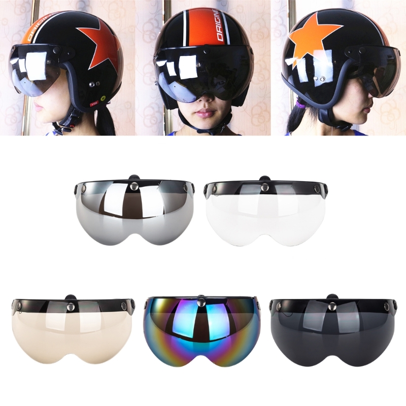 Vintage Open Face Retro Helmet - Visiere per casco Bubble per Universal