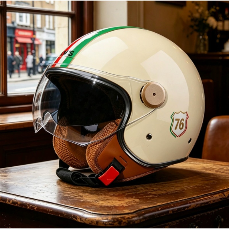 Casco Moto Aperto 3/4 con Cert - Vintage Open Face Retro Helmet recensione e prezzo