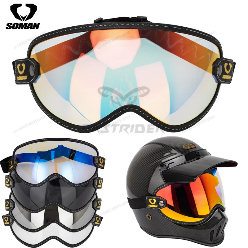 Occhiali da Moto Vintage SOMAN - Vintage Open Face Retro Helmet recensione e prezzo